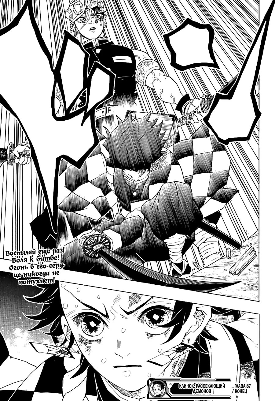 Страница 21 главы 87 манги Клинок, рассекающий демонов / Kimetsu no Yaiba